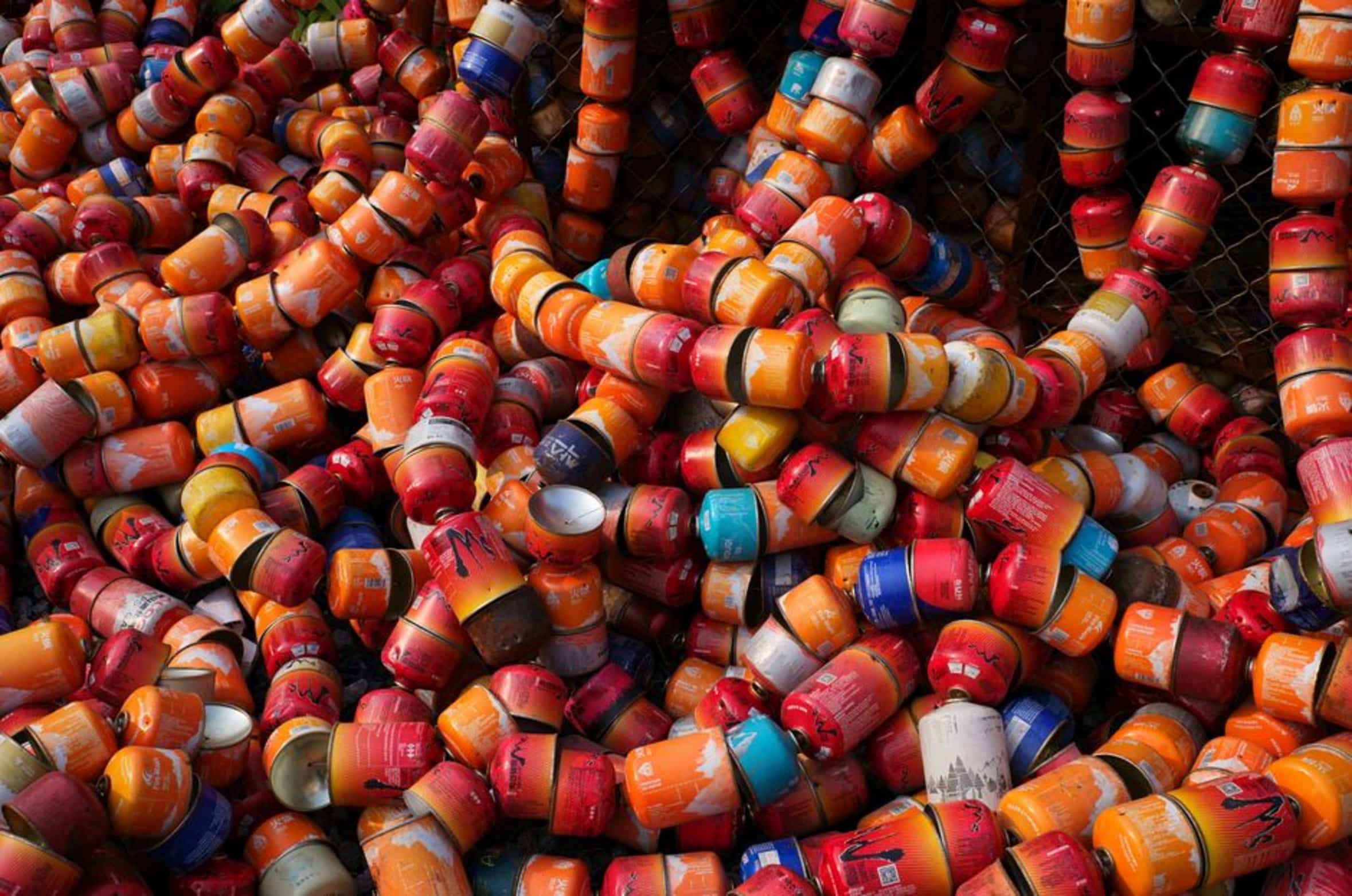 compressed air cans pile compressed air cans pile