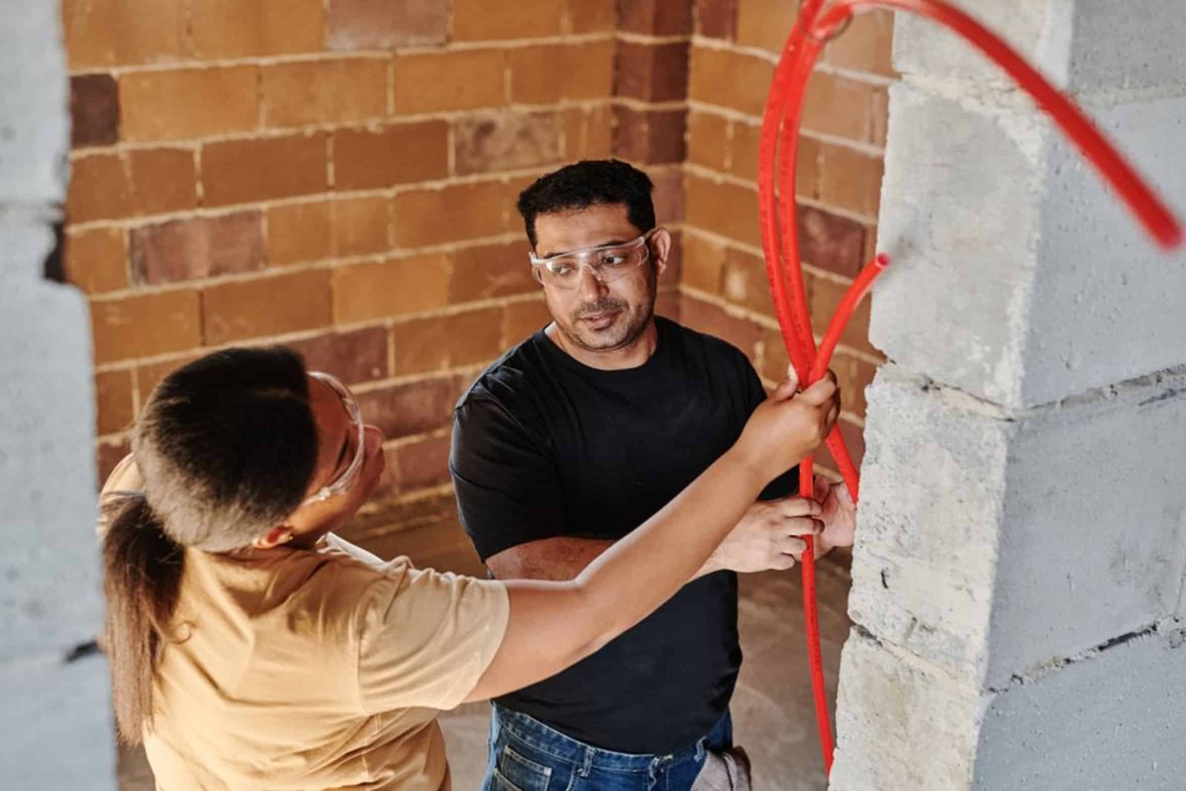 contractor using air tools contractor using air tools